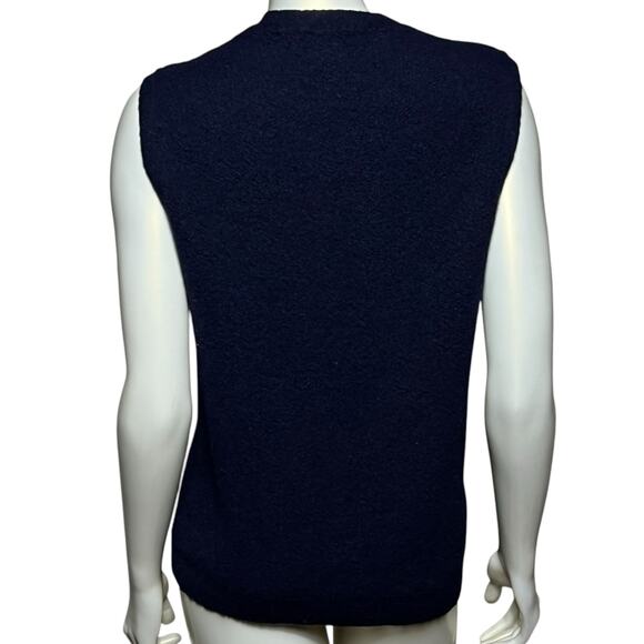 Daniel Cremieux Collection 100% Alpaca Navy Sweater Vest Medium Made in Peru - Picture 3 of 7